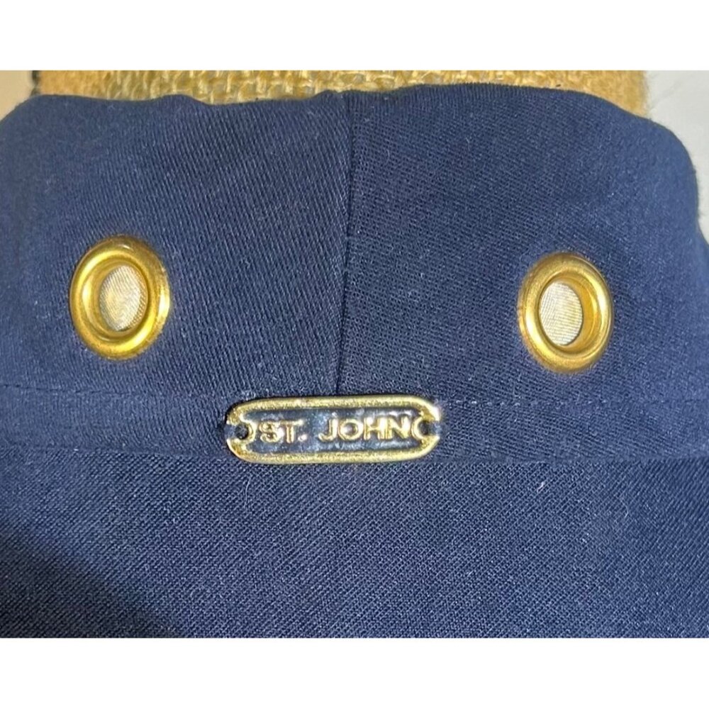 St. John Sport By Marie Gray Womens Navy Jacket Drawstring Waist Zip Closure - Picture 10 of 10